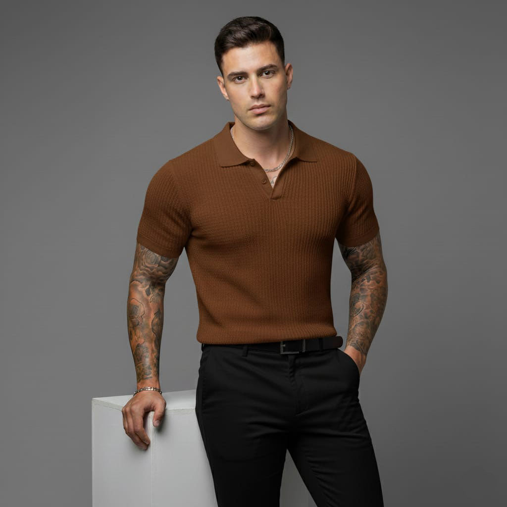 Camiseta polo canelado premium old money