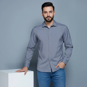 Camisa social lisa com elastano não amassa passa fácil Tamanho
