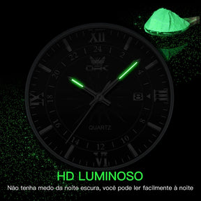 Relógio Masculino OPK Original – Esportivo em Aço Inoxidável Preto e Prata | À Prova D’Água, Luxo e Desempenho em um Só Acessório