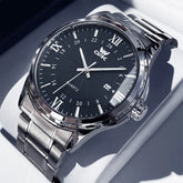 Relógio Masculino OPK Original – Esportivo em Aço Inoxidável Preto e Prata | À Prova D’Água, Luxo e Desempenho em um Só Acessório