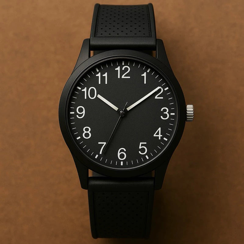 Relógio Social Minimalista – Analógico Unissex com Pulseira de Borracha | Estilo Simples, Confortável e Sofisticado