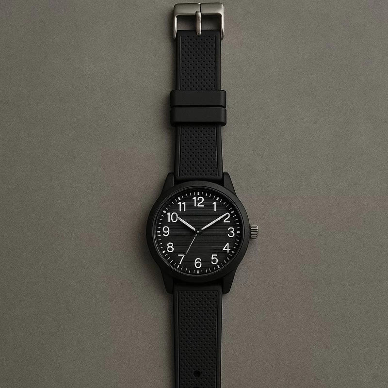 Relógio Social Minimalista – Analógico Unissex com Pulseira de Borracha | Estilo Simples, Confortável e Sofisticado