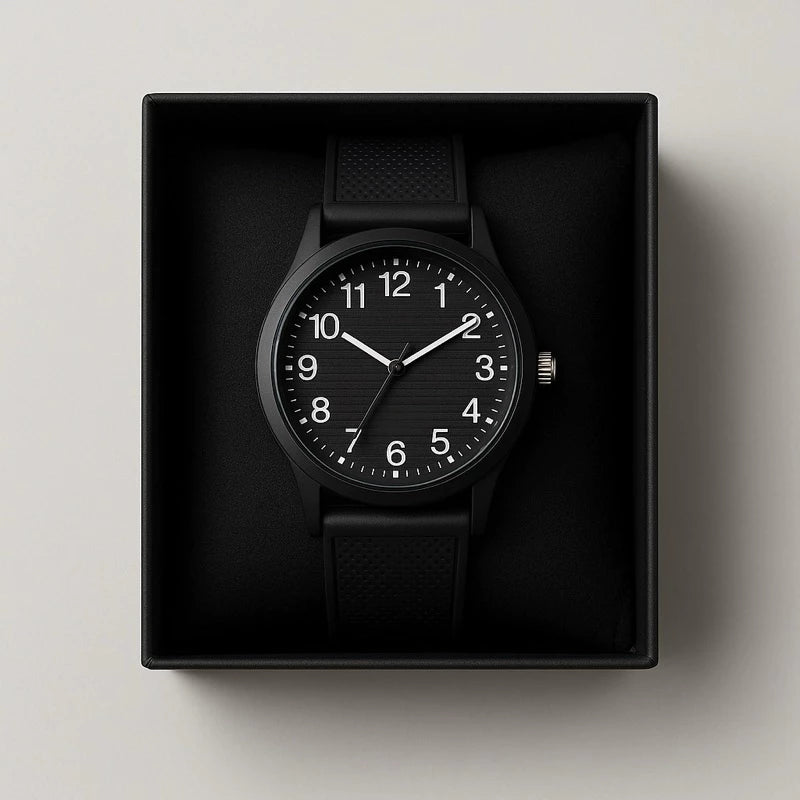 Relógio Social Minimalista – Analógico Unissex com Pulseira de Borracha | Estilo Simples, Confortável e Sofisticado