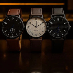 Relógio Masculino Premium Analógico – Estilo Casual com Pulseira Tipo Couro | Elegância e Conforto em um Só Acessório