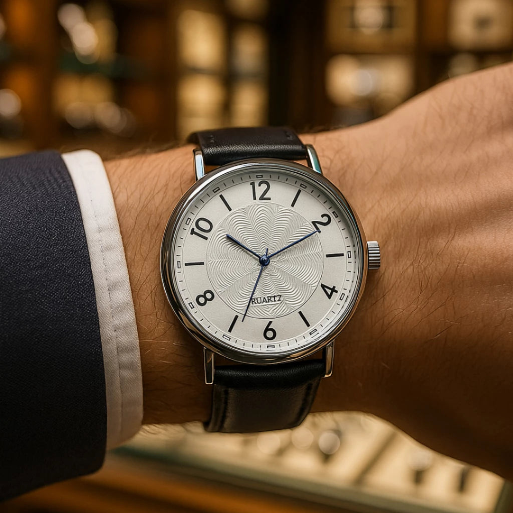 Relógio Masculino Premium Analógico – Estilo Casual com Pulseira Tipo Couro | Elegância e Conforto em um Só Acessório