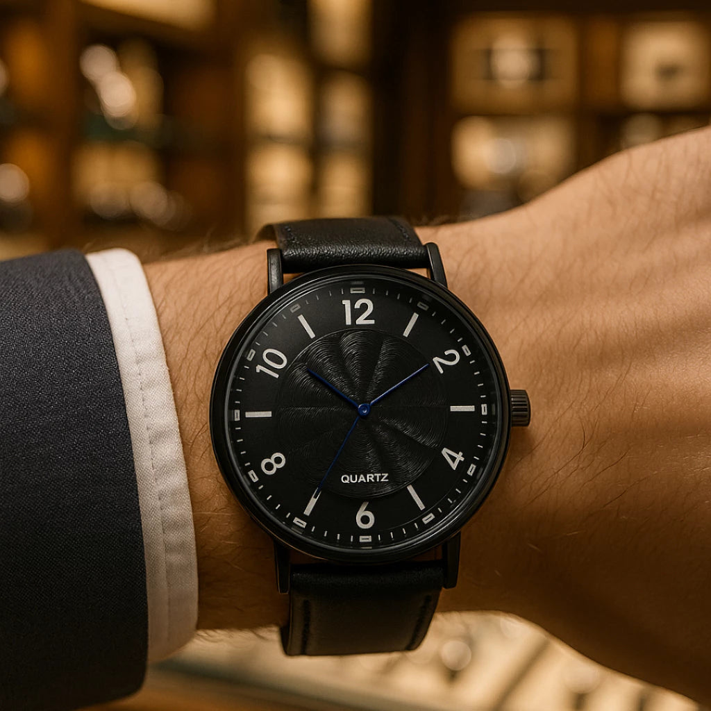 Relógio Masculino Premium Analógico – Estilo Casual com Pulseira Tipo Couro | Elegância e Conforto em um Só Acessório