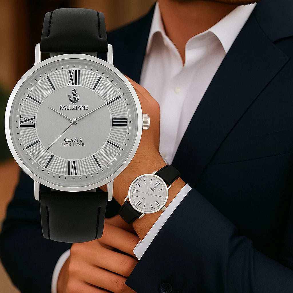 Relógio de Pulso Masculino Luxo – Quartzo Social Executivo com Pulseira de Couro | Unissex e À Prova D’Água