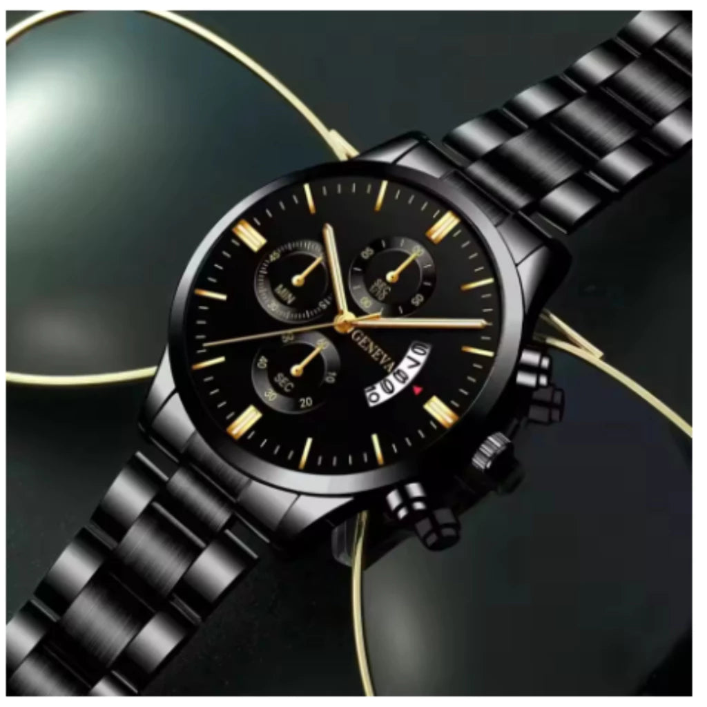 Relógio Geneva – Luxo e Sofisticação em Aço Inoxidável