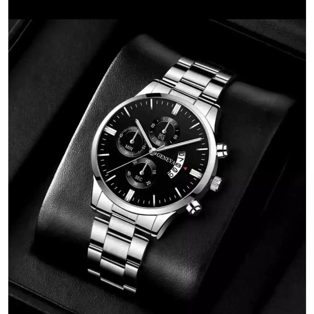 Relógio Geneva – Luxo e Sofisticação em Aço Inoxidável