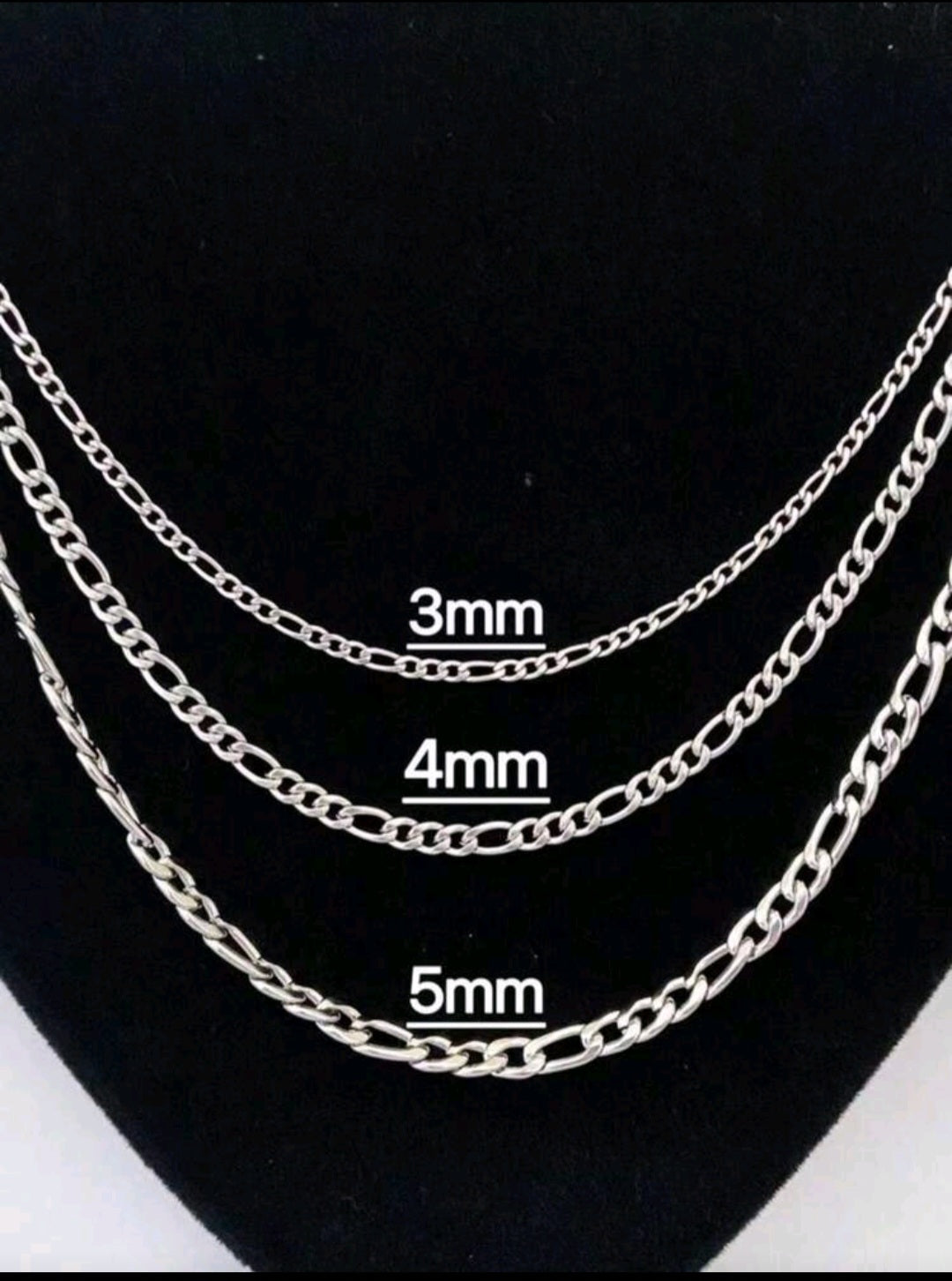 Conjunto de Corrente + Pulseira Masculina de aco PRATEADO 6ocm 3MM/4MM/5mm 3x1 grumer