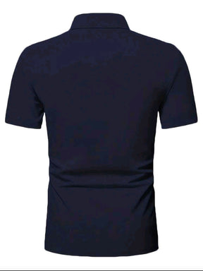 Camisa masculina de manga curta com gola polo