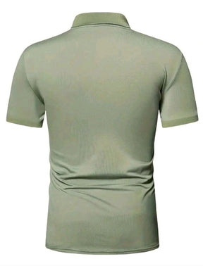 Camisa masculina de manga curta com gola polo