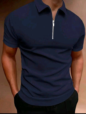 Camisa masculina de manga curta com gola polo
