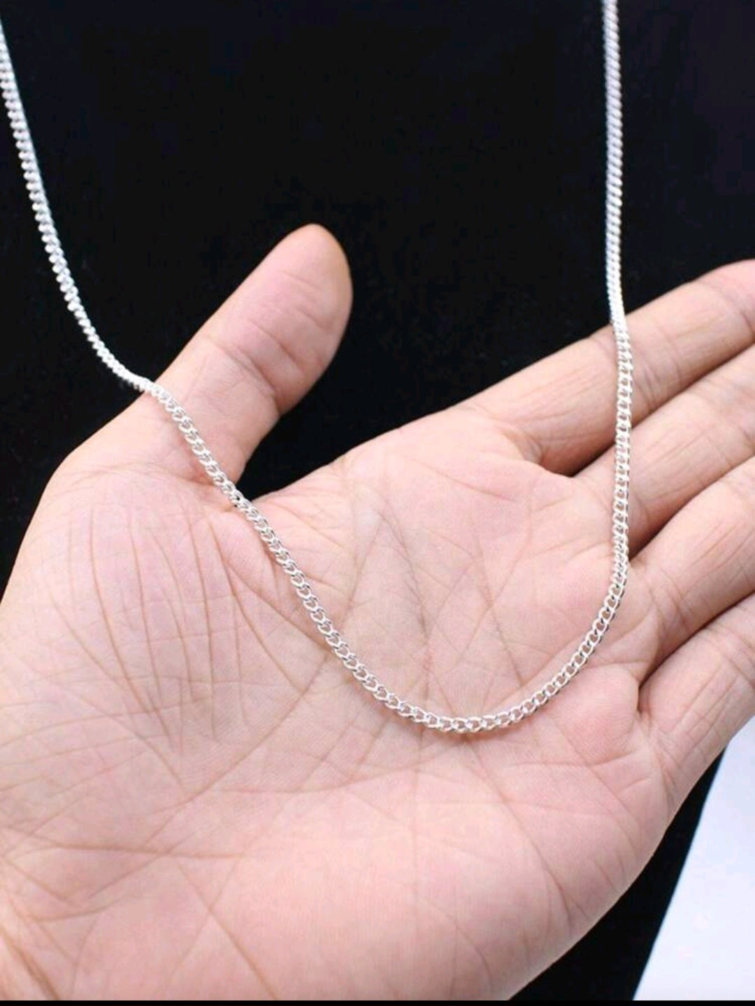 2 peças Joias Conjunto de Corrente Grumet Colar e Pulseira Masculina Banhadas a Prata Aço Inox 316L 2.0 mm kit