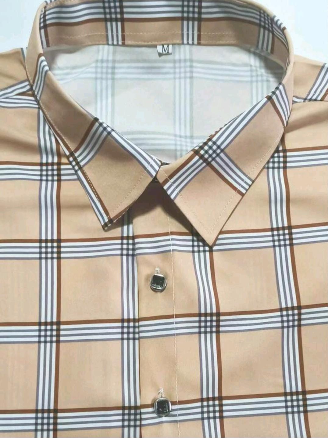 Camisa SocialManga Longa Estampada em Estilo Casual